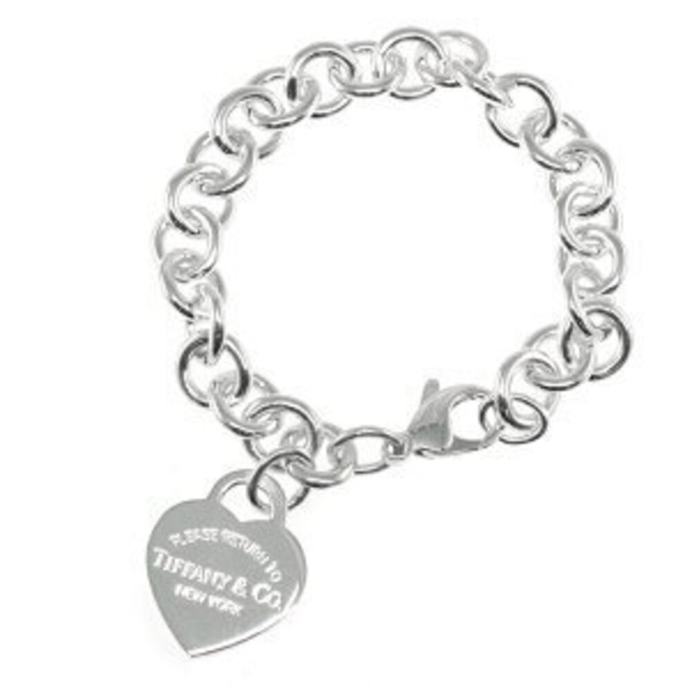 Tiffany Co Return to Tiffany Heart Chain Link Bracelet Silver